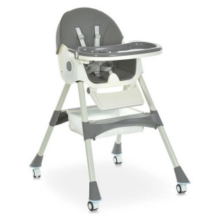 Стульчик для кормления M 6302 Gray складной, 5-ти точечные ремни